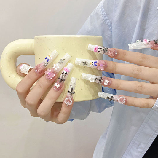 Classic French Coffin Press-On Nail Design