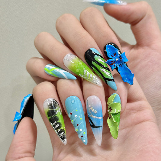 Transparent Jelly Stiletto Press-On Nail Finish