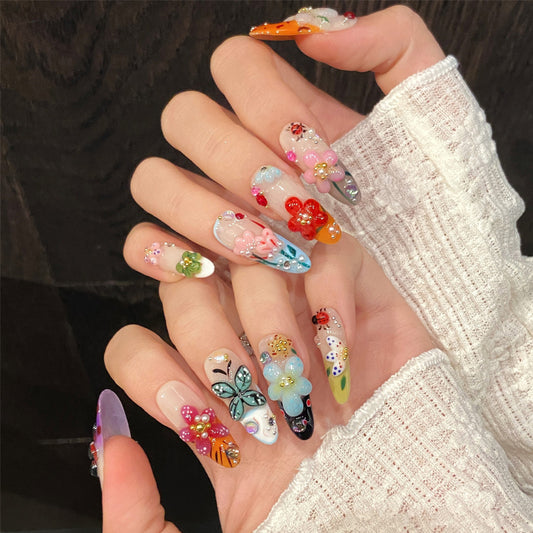 Spring Butterfly Nail Art Kit - 3D Floral Decorations