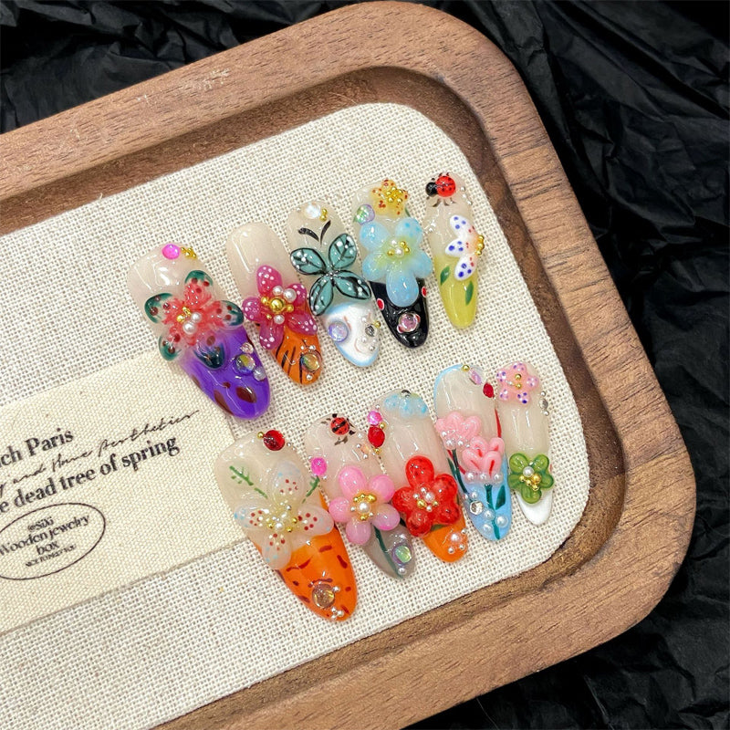 Spring Butterfly Nail Art Kit - 3D Floral Decorations