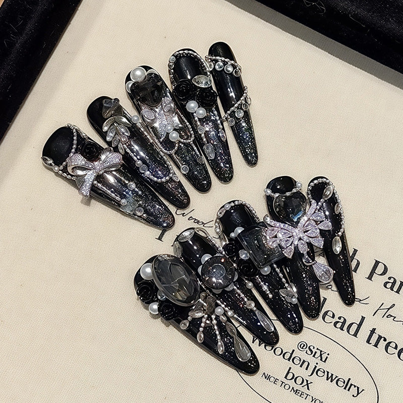 Dramatic Stiletto Press-On Nail Decorations