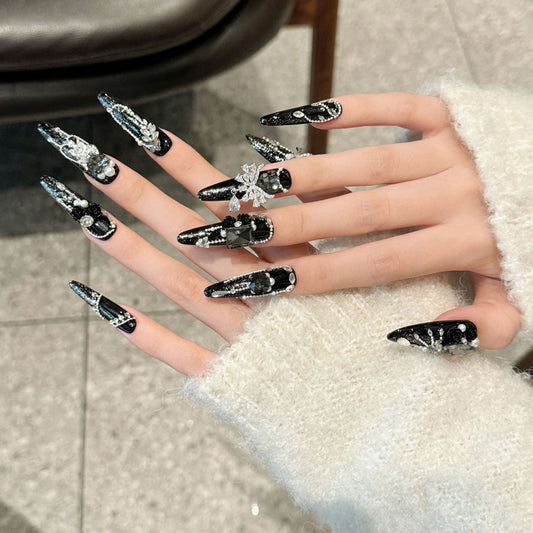Ultra-Long Stiletto Press-On Nail Construction