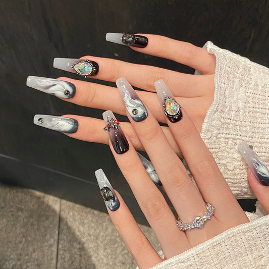 Authentic Marble Coffin Press-On Nail Patterns