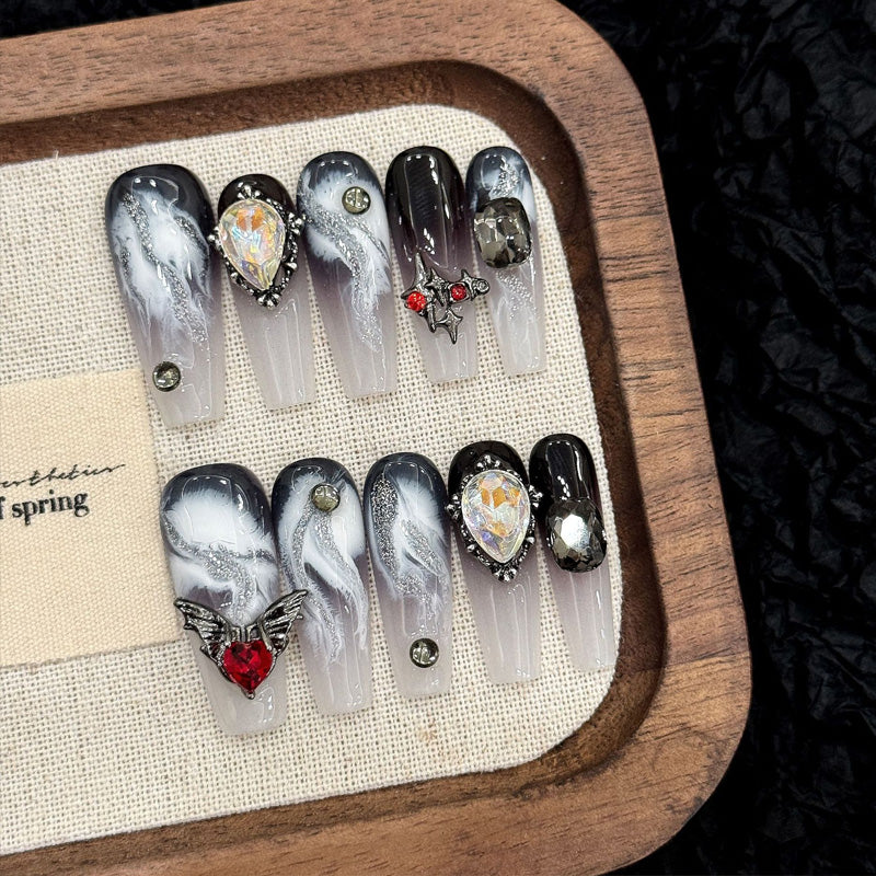 Elegant Coffin Press-On Nail Construction