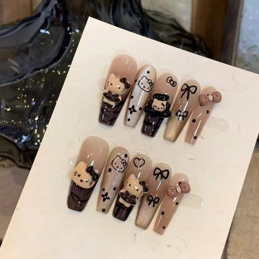 3D Bow Press On Nails - Kawaii Nail Art | Kapownails