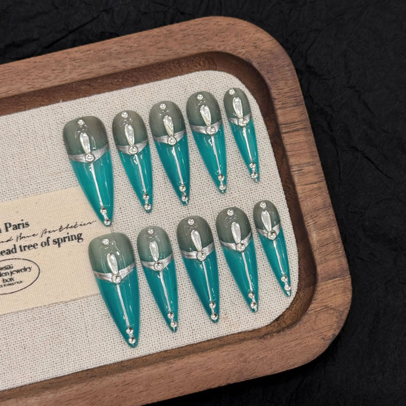Easy Press On Application - Complete Stiletto Nail Set
