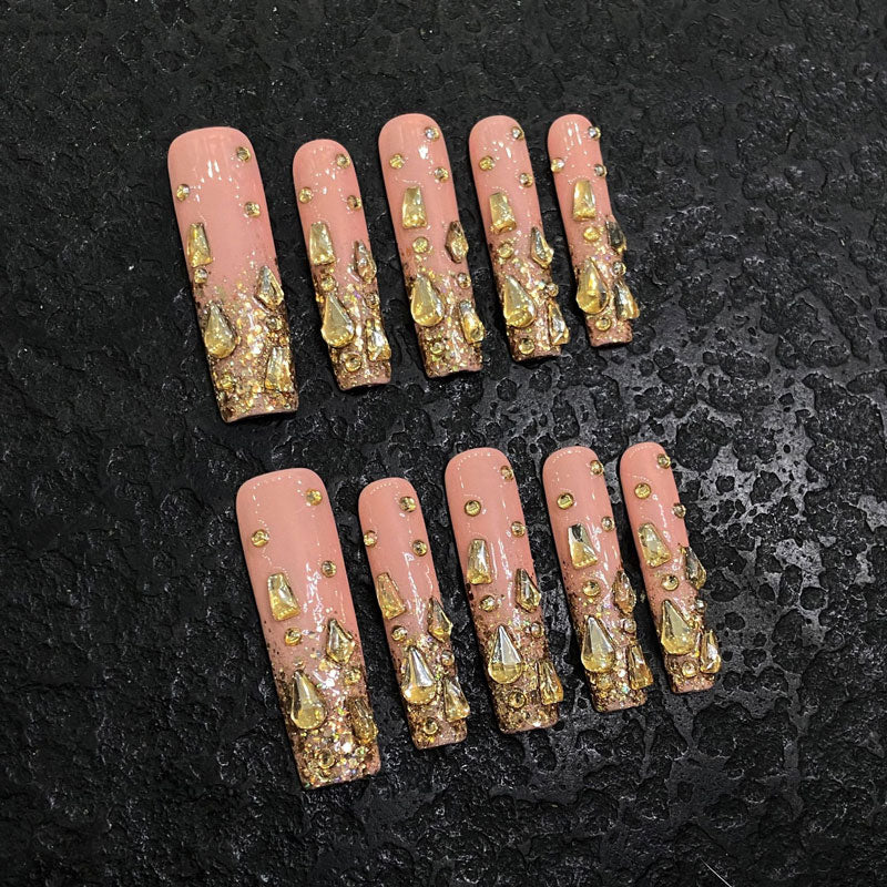 Handmade Coffin Shape Nails - Complete Luxury Nail Set