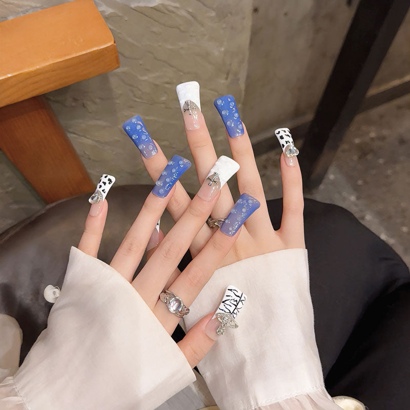 Metallic Decoration Details - Silver Celestial Nail Accessories