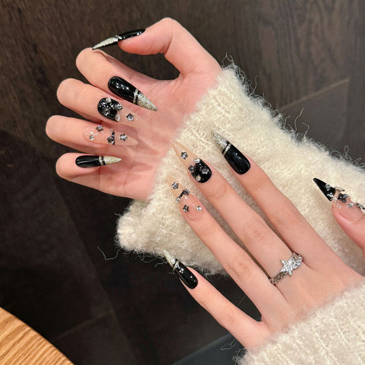 Gold Glitter Accent Details - Metallic Shimmer Nail Embellishments