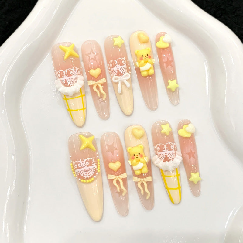 Handmade Stiletto Kawaii Nails - Complete Sweet Press On Set
