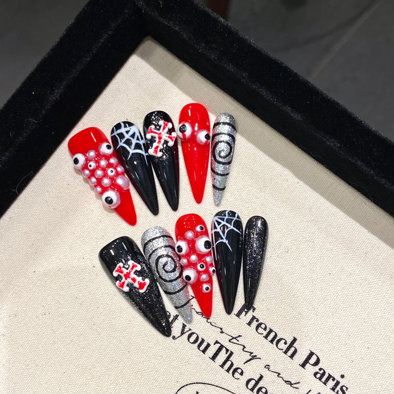 Handmade Stiletto Gothic Nails - Complete Alternative Fashion Set
