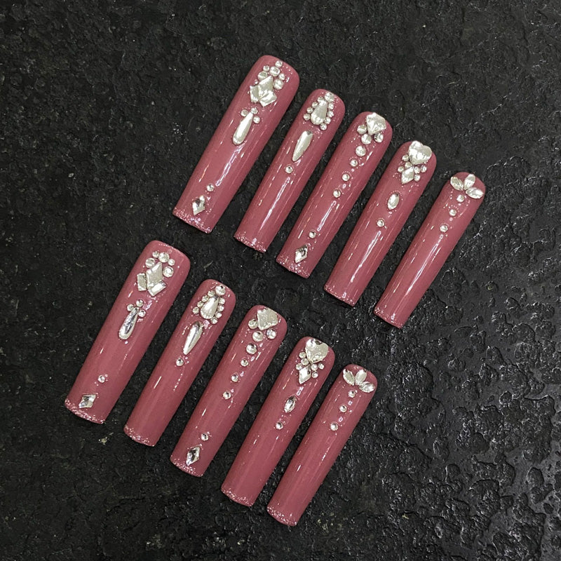 Handmade Slim Square Luxury Nails - Complete Feminine Press On Set