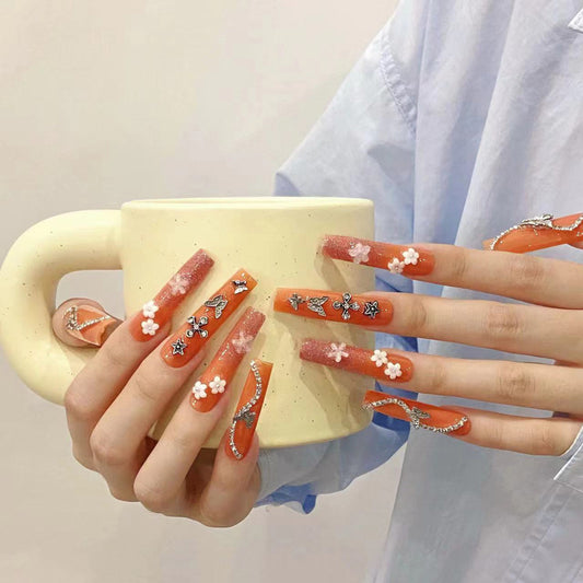 Metallic Butterfly Rhinestone Embellishments - Sparkling Nature Nail Accessories