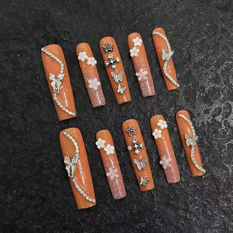 Handmade Slim Square Nature Nails - Complete Garden Press On Set