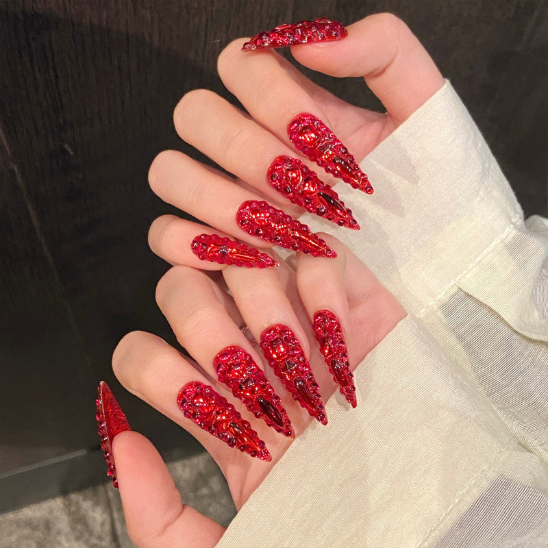 Sequin texture nail details