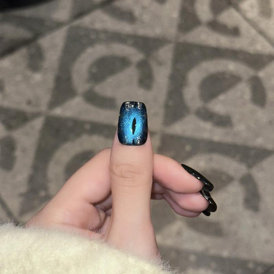 "Handcrafted Halloween nails featuring stunning galaxy patterns, mystical stars, cosmic swirls - perfect for witch costume events