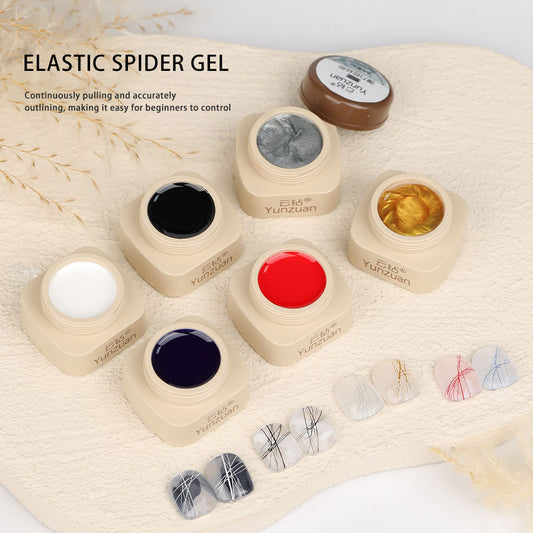 High Density Japanese Style Paintable 3D Relief Painted Pull Wire Nail Polish Set Metallic Carving Gel