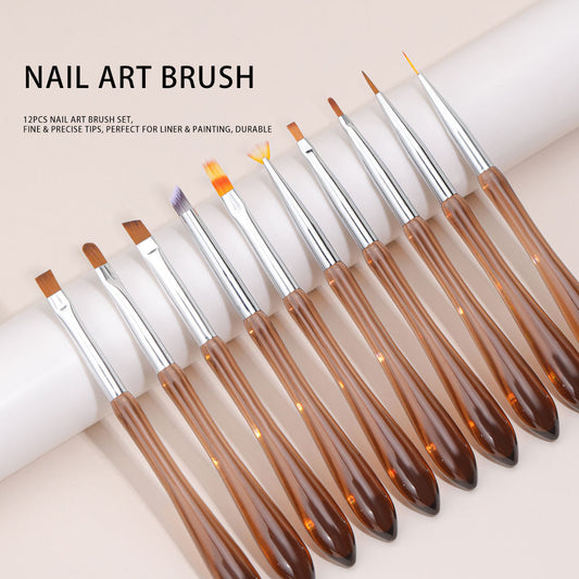 Nail Art Brush Set, UV Gel Painting Manicure Tools for Salon Use