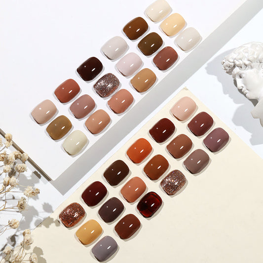 36 Colors Caramel Macchiato Nude Gel Polish Set 15ML Milky Brown UV LED Nail Gel