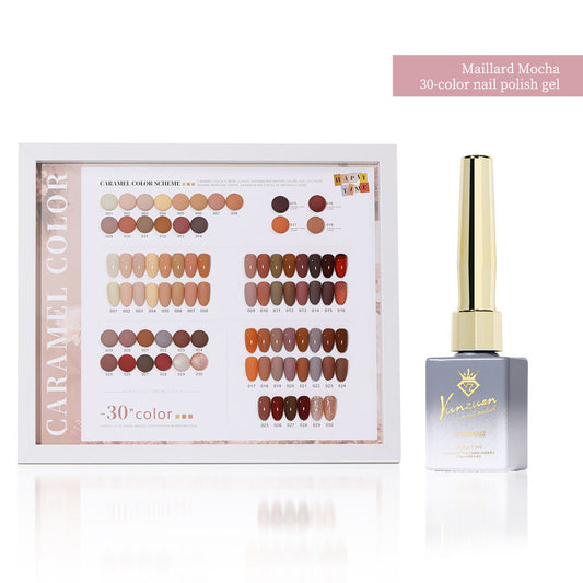 30 Colors 15ML Maillard Caramel Mocha Soak Off UV LED Nail Gel, Early Autumn Trend Color