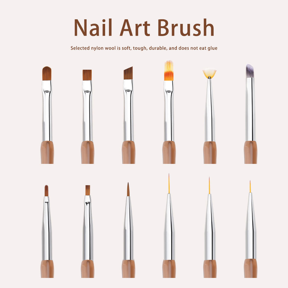 Nail Art Brush Set, UV Gel Painting Manicure Tools for Salon Use