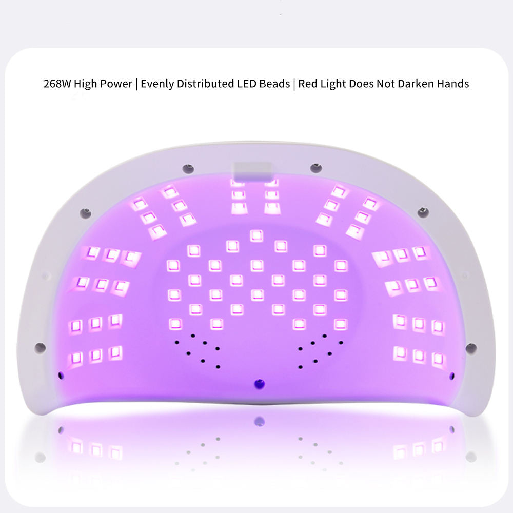 300W Handheld UV Nail Lamp 72 LEDs 365/405nm Red Light Portable Fast Dryer