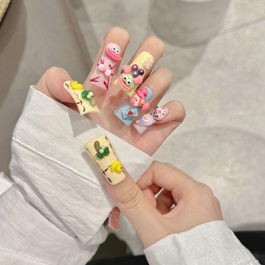 Premium Duck Nails Kawaii Character 3D Cute Cartoon - Sweet Character Decorations with Vibrant Pastel Colors and Charm Appeal