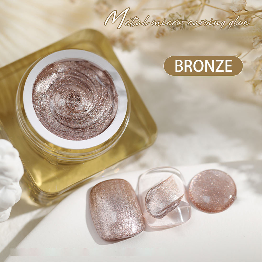 High Density Japanese Style Paintable 3D Relief Painted Pull Wire Nail Polish Set Metallic Carving Gel