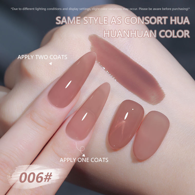 6 Color 15ml Sheer Nude Jelly Builder Gel, Natural Pink Milky Translucent Soak Off UV LED Nail Gel