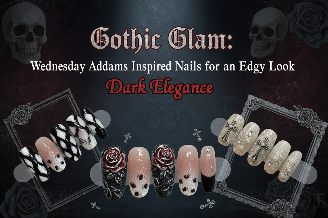 Gothic Glam: Wednesday Addams Inspired Nails for an Edgy Look