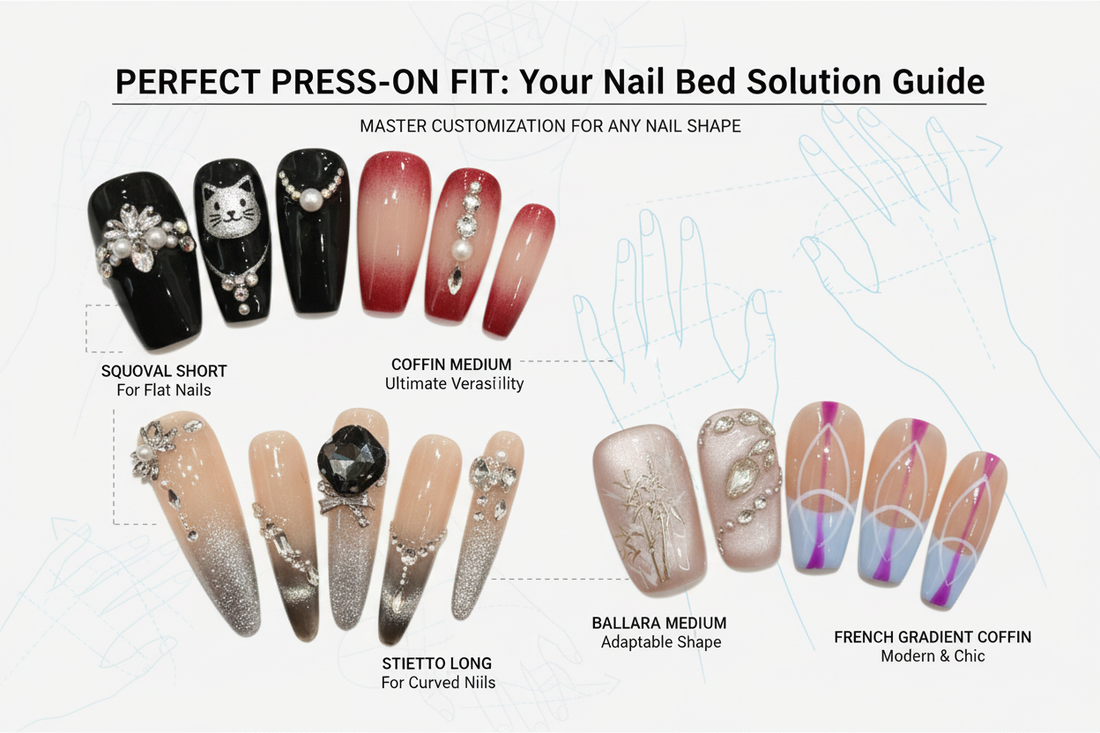 Squoval Short Press On Nails for Modern Minimalist