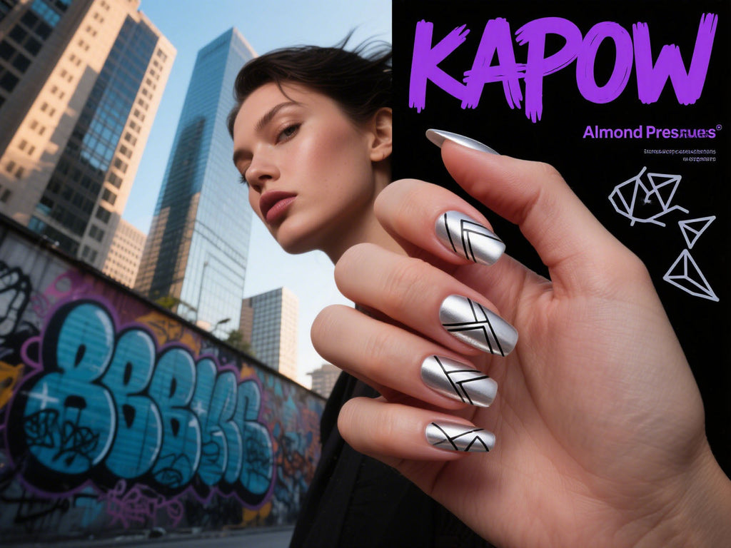  Almond press-on nails 