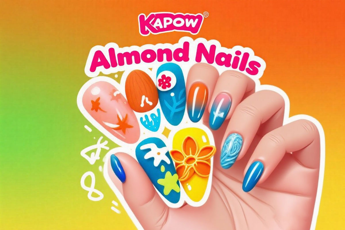 Almond nails with elegant tapered shape in nude pink gel polish