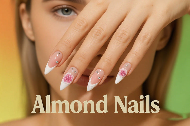 Almond nails with elegant tapered shape in nude pink gel polish