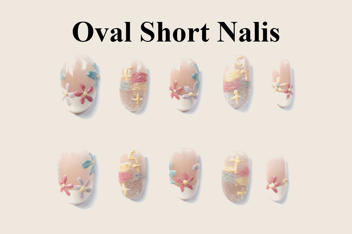 KAPOWNAILS Oval Short press-on nails provide a classic and timeless look. 