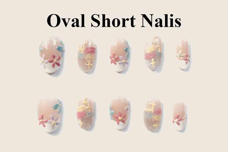 KAPOWNAILS Oval Short press-on nails provide a classic and timeless look. 