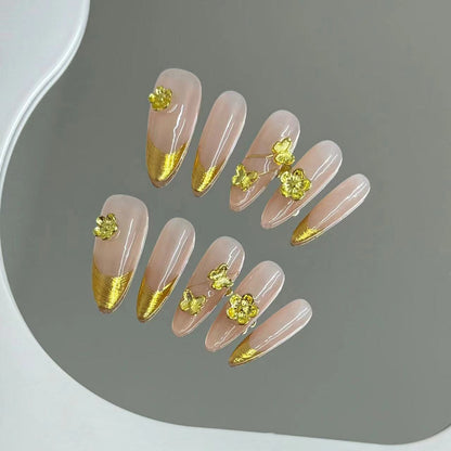 Coffin & Alomond Medium Press On Nails for Lucky Charm Elegance