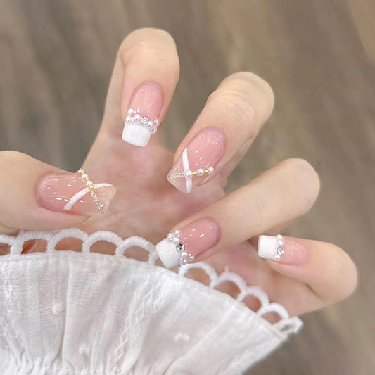 Delicate Chain Pearl Embellishments - Premium Luxury Nail Accessories