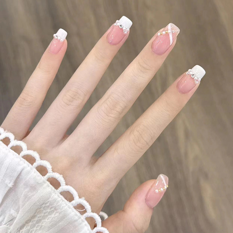 Pink Gradient Pearl Design - Luxurious Elegant Nail Art Collection