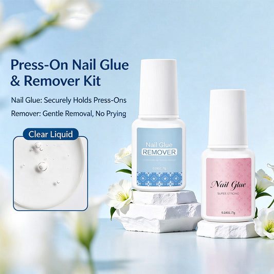 Brush-On Nail Glue for Press-On Nails | Super Strong & Remover Kit, 7g