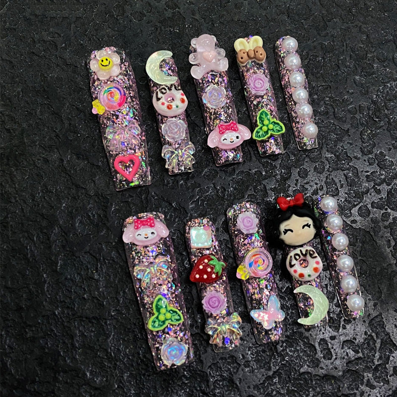 Transparent Jelly Coffin Press-On Nail Finish
