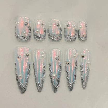 Aurora Silver Iridescent Pearl & Chrome Accents