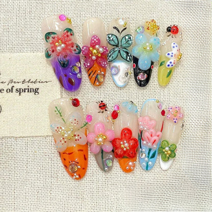 Spring Butterfly Nail Art Kit - 3D Floral Decorations