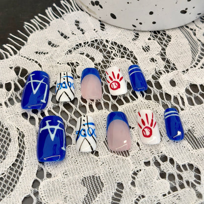 LA Dodgers Theme Press-On Nails