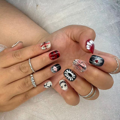 Punk Graffiti Art Nails | Short Square Bold Statement Set