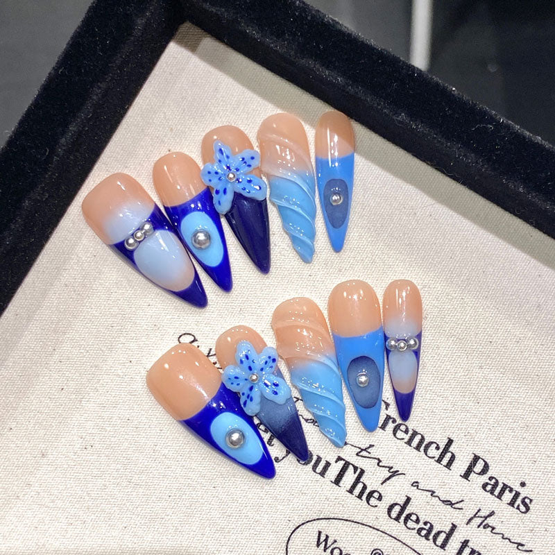  Long Stiletto Press On Nails - Complete Professional Set
