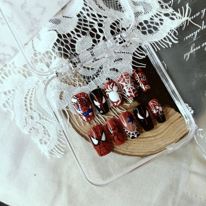 Spider-Man Fan Art Nails | Medium Coffin Hero Nail Set