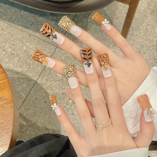 Orange White Gradient Design - Sunset Ombre Nail Art Collection