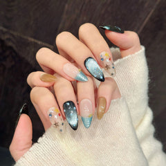 Almond Nails - Ocean Star Butterfly Shimmer Gradient Charm