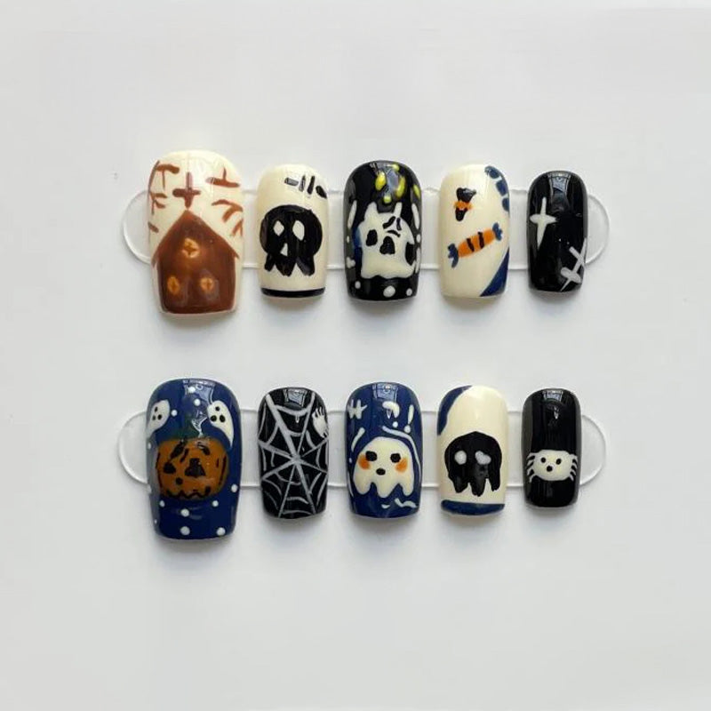 Halloween Professional Spooky Coffin Medium Press On Nails